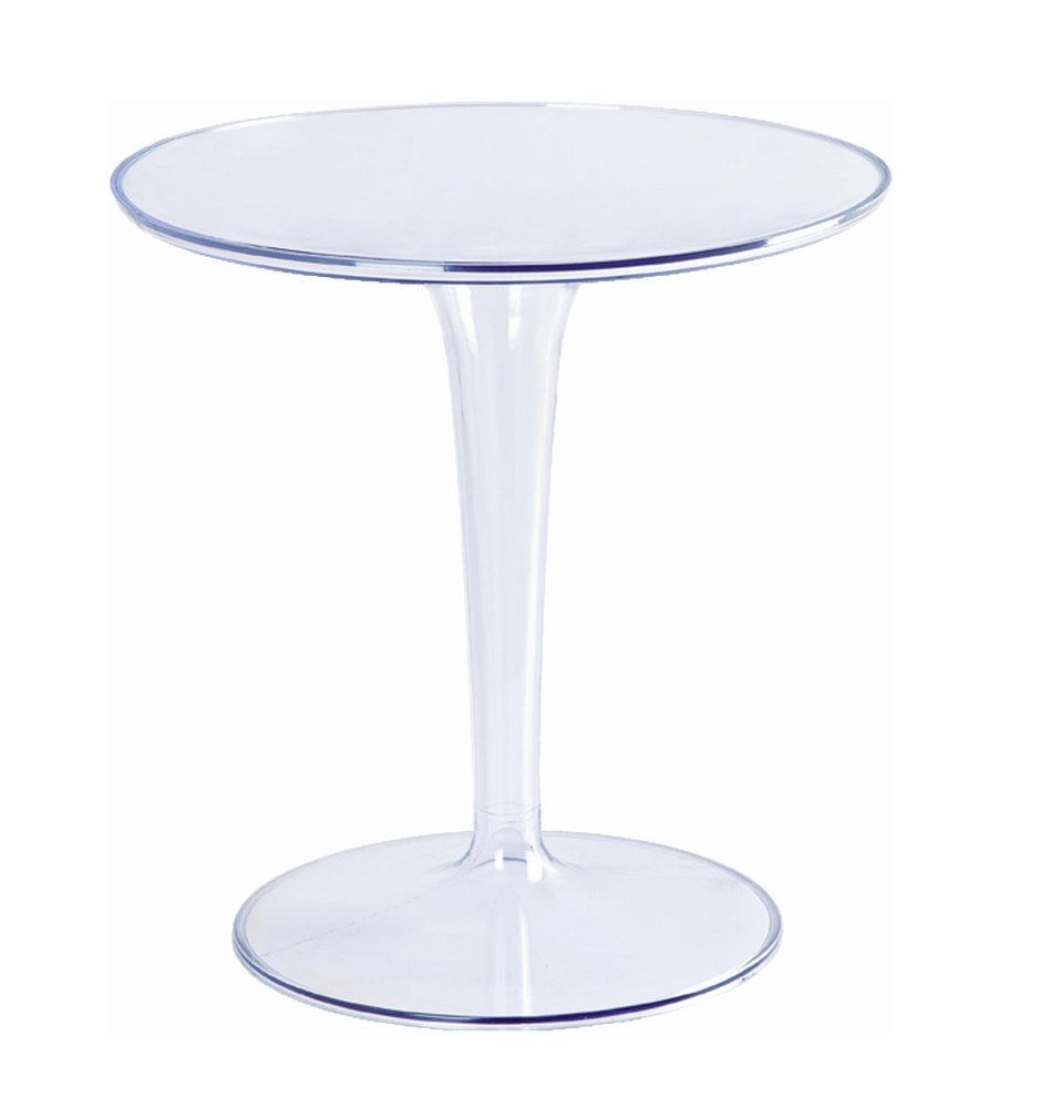 20" Clear Heavy-Duty Plastic Indoor/Outdoor Patio Round Pedestal End Table