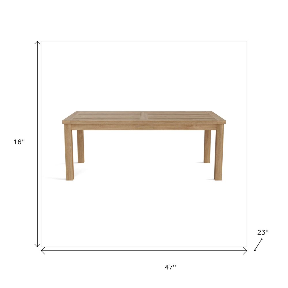 47" Natural Solid Wood Outdoor Patio Coffee Table