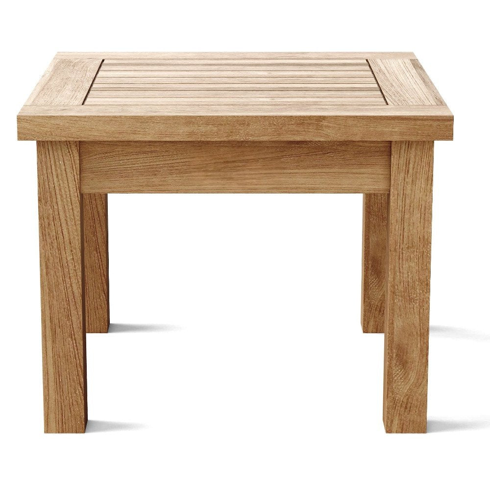 20" Natural Square Solid Wood Outdoor Patio Side Table