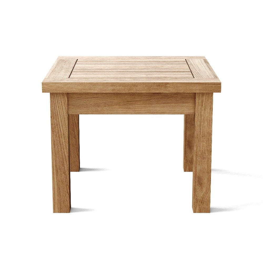 20" Natural Square Solid Wood Outdoor Patio Side Table