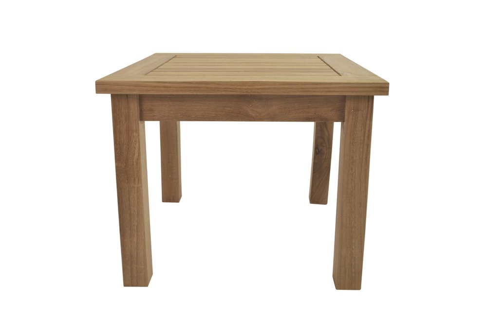 20" Natural Square Solid Wood Outdoor Patio Side Table