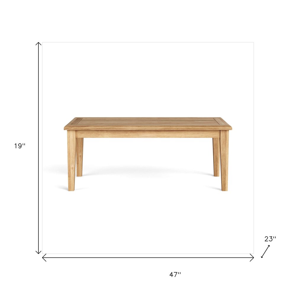 47" Natural Solid Wood Outdoor Patio Coffee Table