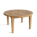 35" Natural Rounded Solid Wood Outdoor Patio Coffee Table