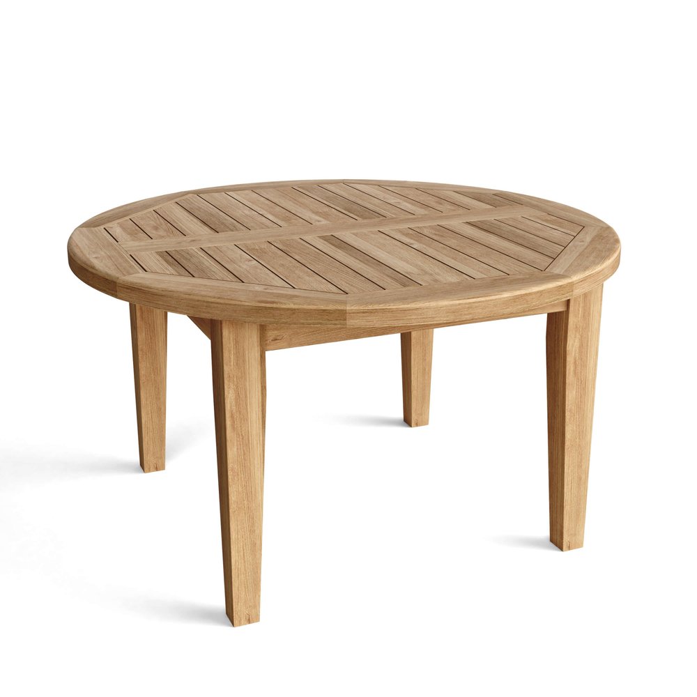 35" Natural Rounded Solid Wood Outdoor Patio Coffee Table