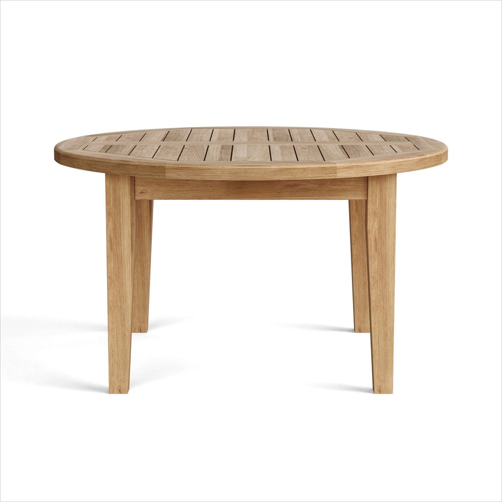 35" Natural Rounded Solid Wood Outdoor Patio Coffee Table