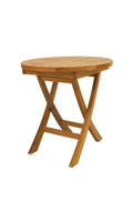 20" Natural Rounded Solid Wood Folding Outdoor Patio Side Table