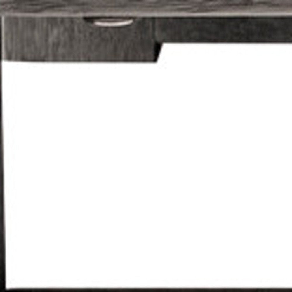 33" Gray Solid Wood Outdoor Patio Coffee Table