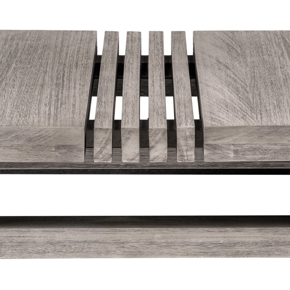 33" Gray Solid Wood Outdoor Patio Coffee Table