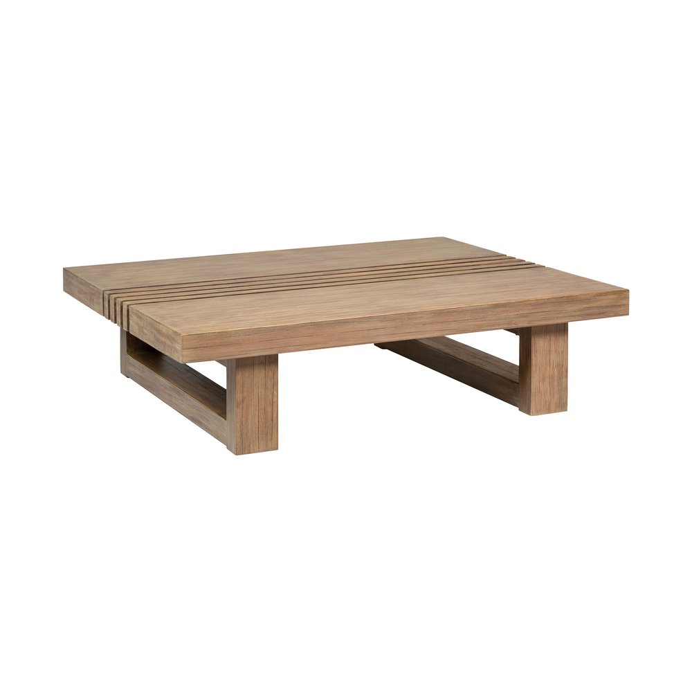 33" Natural Solid Wood Outdoor Patio Coffee Table