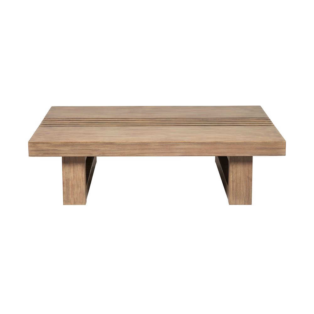 33" Natural Solid Wood Outdoor Patio Coffee Table