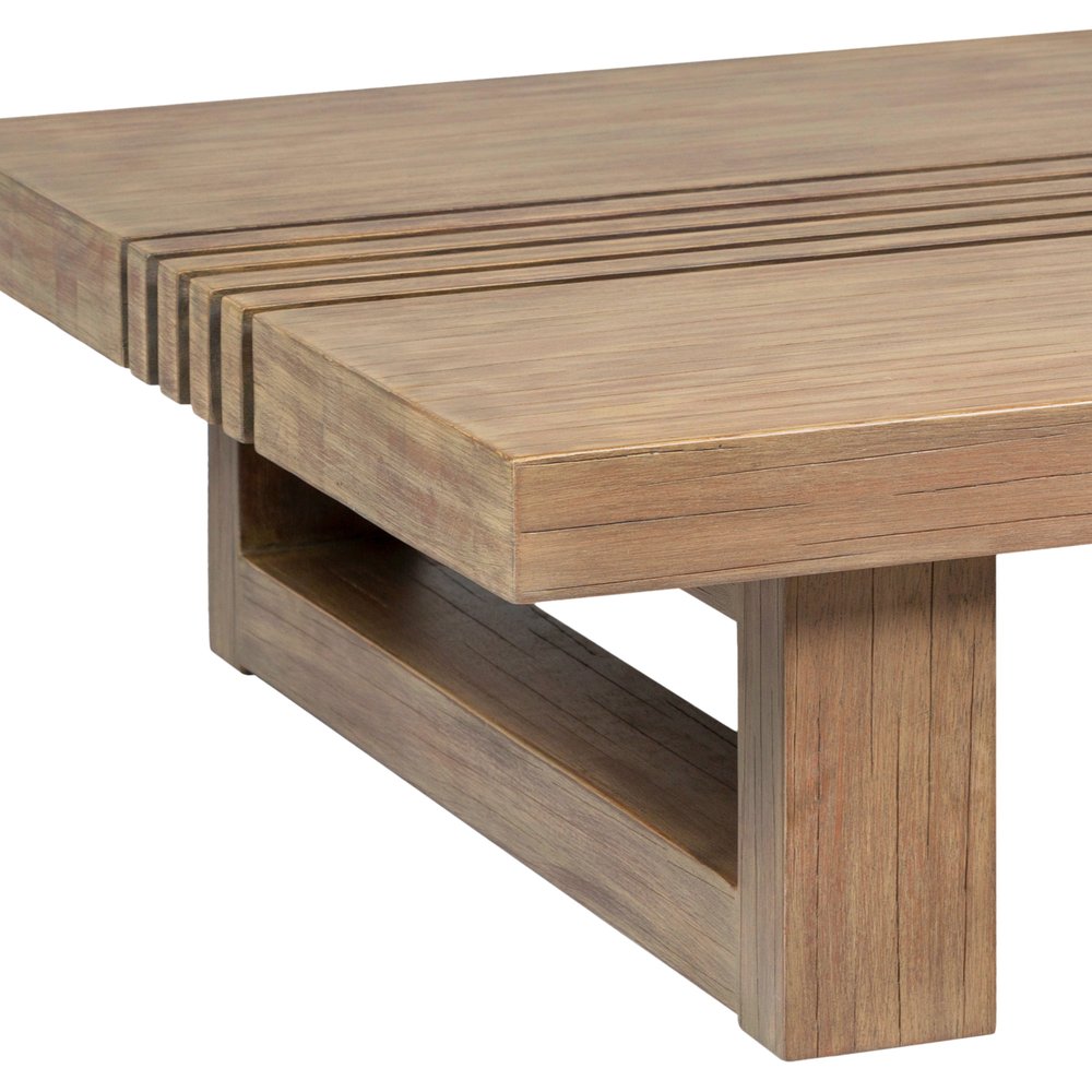 33" Natural Solid Wood Outdoor Patio Coffee Table