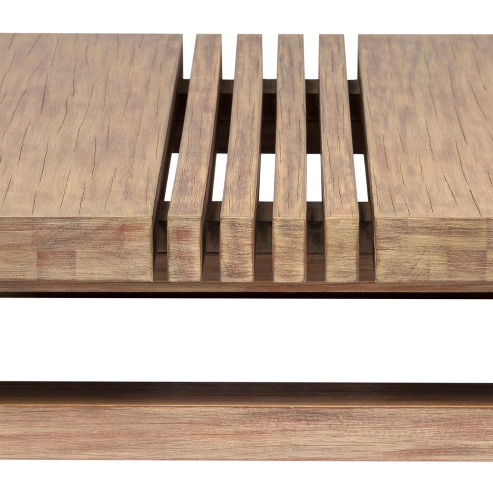 33" Natural Solid Wood Outdoor Patio Coffee Table
