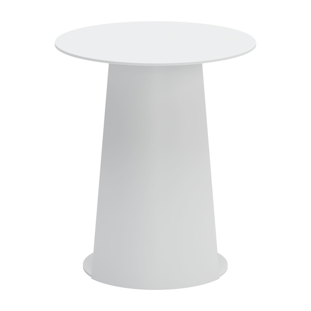 16" White Aluminum Rounded Outdoor Patio Side Table