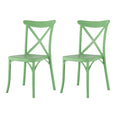 2-Piece Green Heavy-Duty Plastic Outdoor Patio Stacking Dining Chair Set