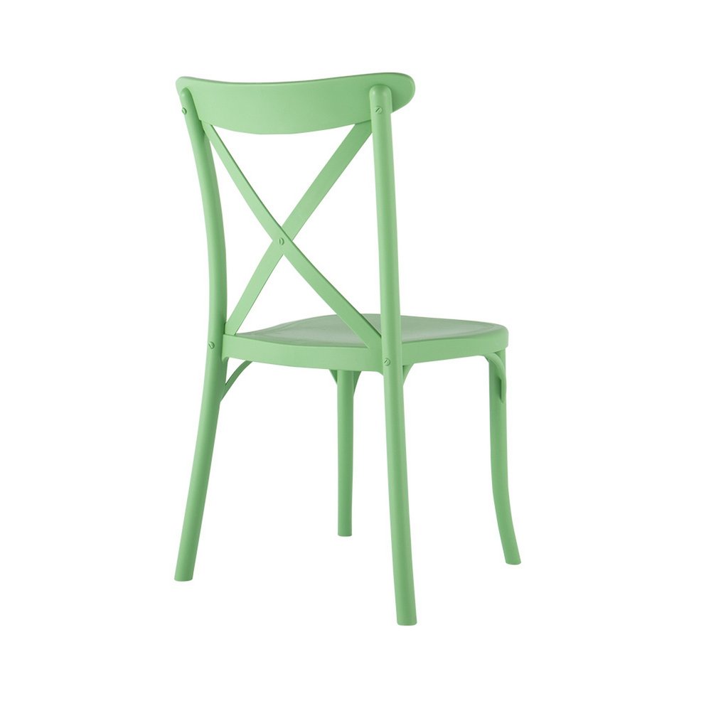 2-Piece Green Heavy-Duty Plastic Outdoor Patio Stacking Dining Chair Set
