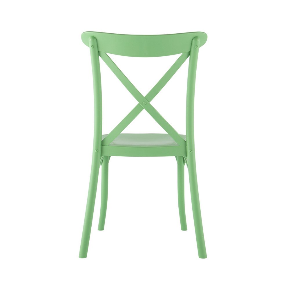 2-Piece Green Heavy-Duty Plastic Outdoor Patio Stacking Dining Chair Set