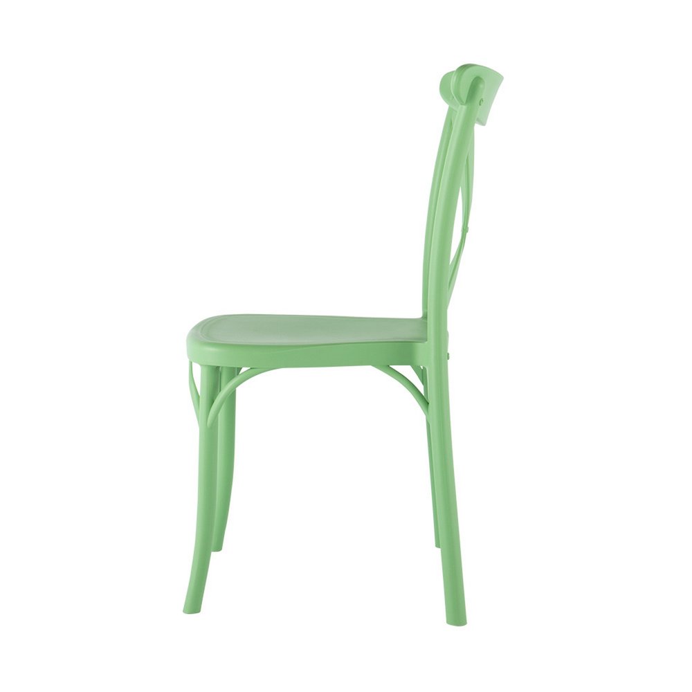 2-Piece Green Heavy-Duty Plastic Outdoor Patio Stacking Dining Chair Set