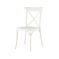 2-Piece White Heavy-Duty Plastic Outdoor Patio Stacking Dining Chair Set