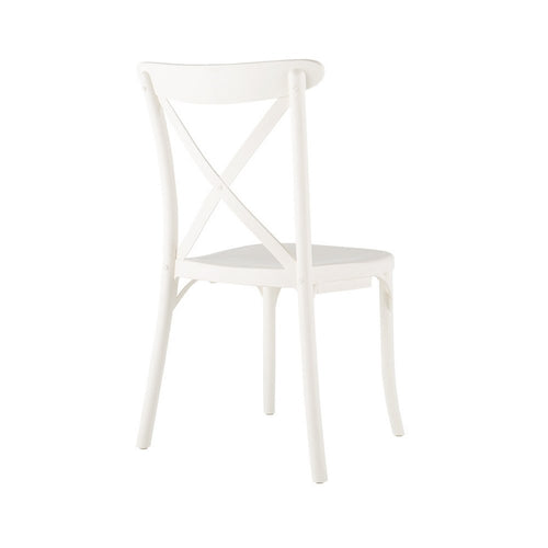 2-Piece White Heavy-Duty Plastic Outdoor Patio Stacking Dining Chair Set