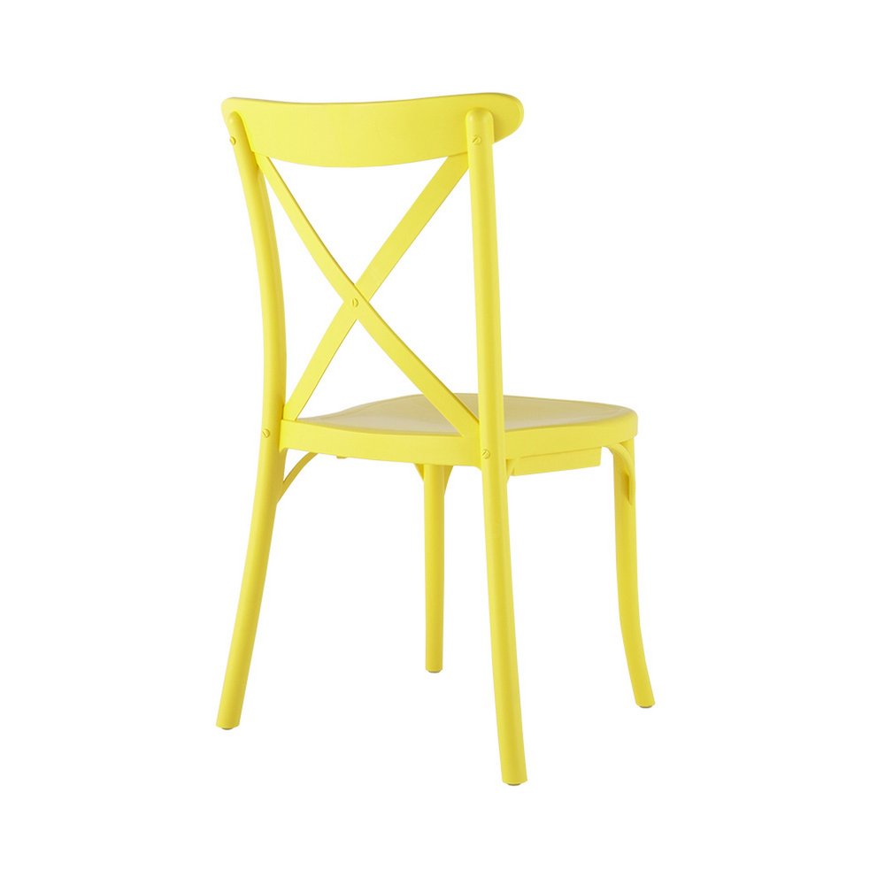 2-Piece Yellow Heavy-Duty Plastic Outdoor Patio Dining Chair Set