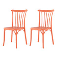 2-Piece Salmon Heavy-Duty Plastic Outdoor Patio Stacking Dining Chair Set