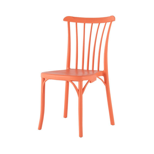 2-Piece Salmon Heavy-Duty Plastic Outdoor Patio Stacking Dining Chair Set