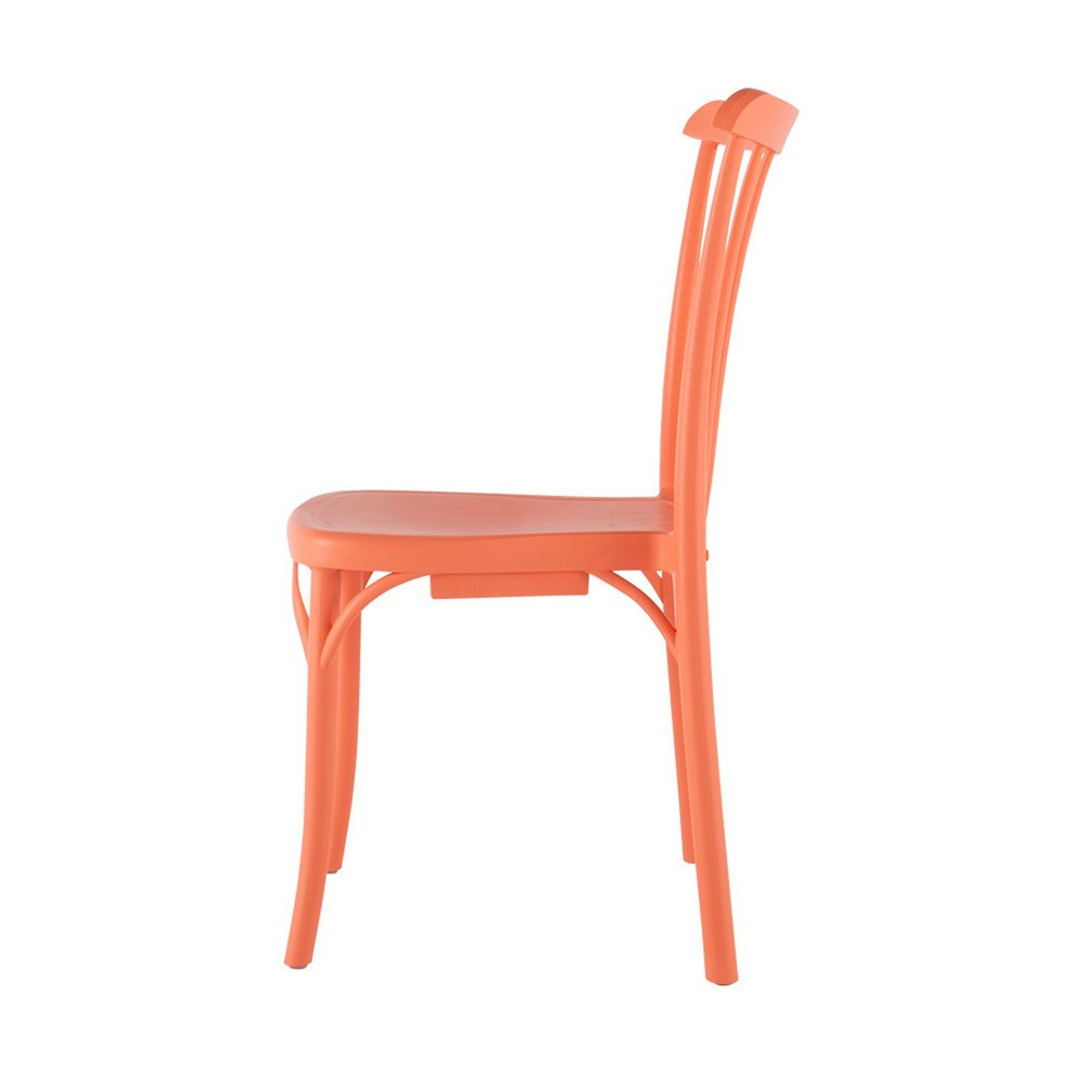 2-Piece Salmon Heavy-Duty Plastic Outdoor Patio Stacking Dining Chair Set