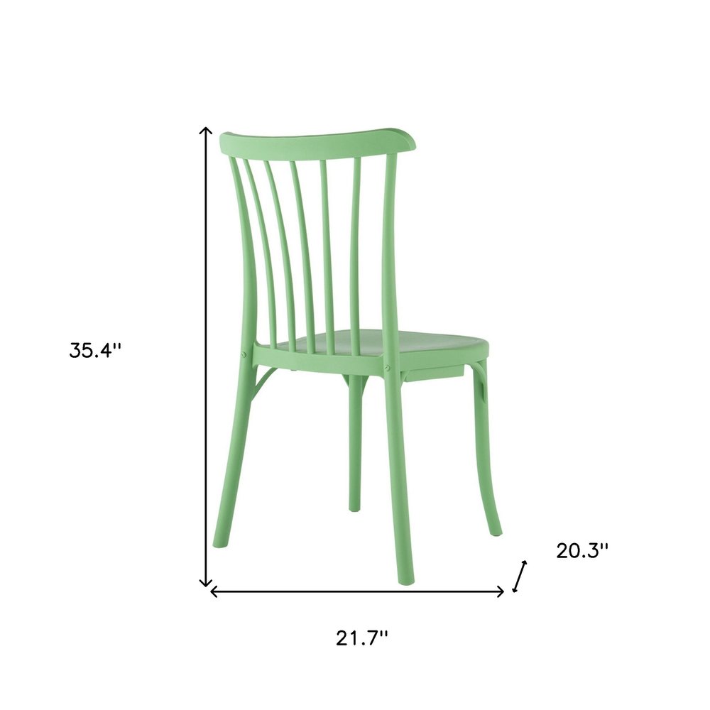 2-Piece Green Heavy-Duty Plastic Outdoor Patio Stacking Dining Chair Set