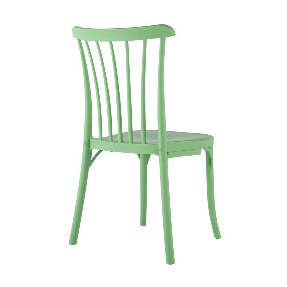 2-Piece Green Heavy-Duty Plastic Outdoor Patio Stacking Dining Chair Set