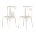 2-Piece White Heavy-Duty Plastic Outdoor Patio Stacking Dining Chair Set