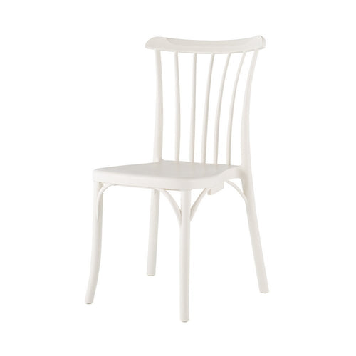 2-Piece White Heavy-Duty Plastic Outdoor Patio Stacking Dining Chair Set