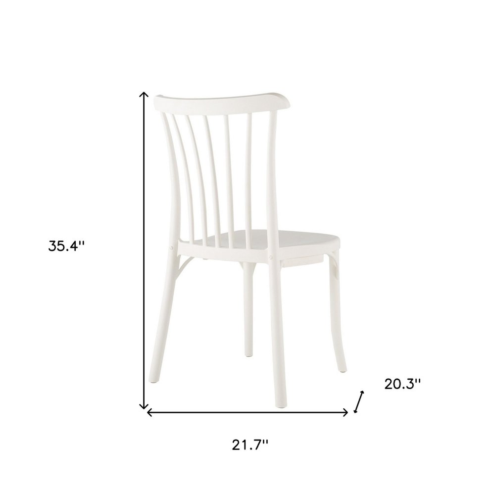 2-Piece White Heavy-Duty Plastic Outdoor Patio Stacking Dining Chair Set