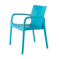 2-Piece Blue Heavy-Duty Plastic Outdoor Patio Stacking Dining Chair Set