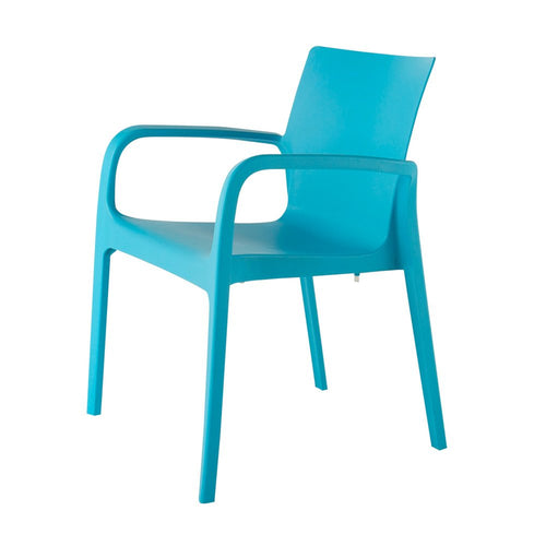 2-Piece Blue Heavy-Duty Plastic Outdoor Patio Stacking Dining Chair Set