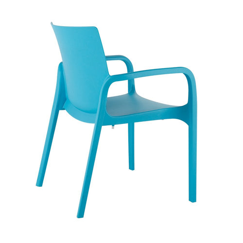 2-Piece Blue Heavy-Duty Plastic Outdoor Patio Stacking Dining Chair Set