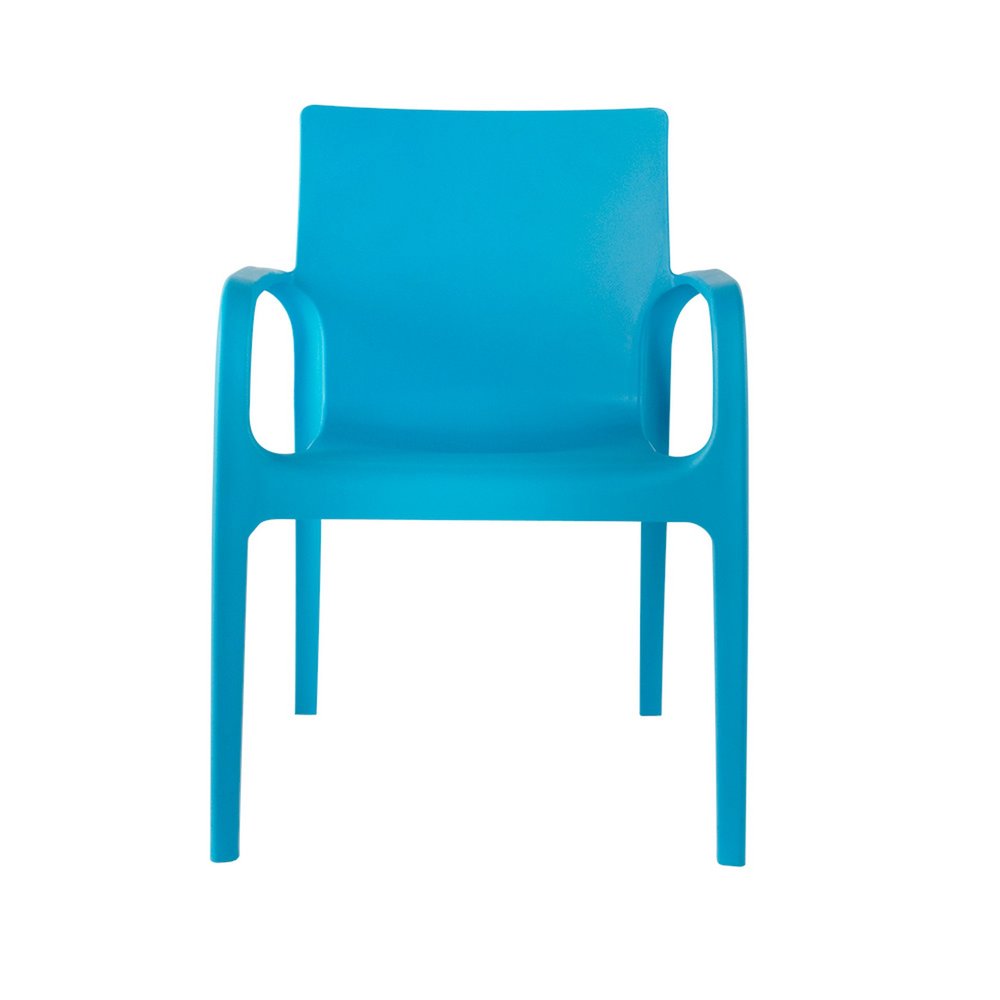 2-Piece Blue Heavy-Duty Plastic Outdoor Patio Stacking Dining Chair Set