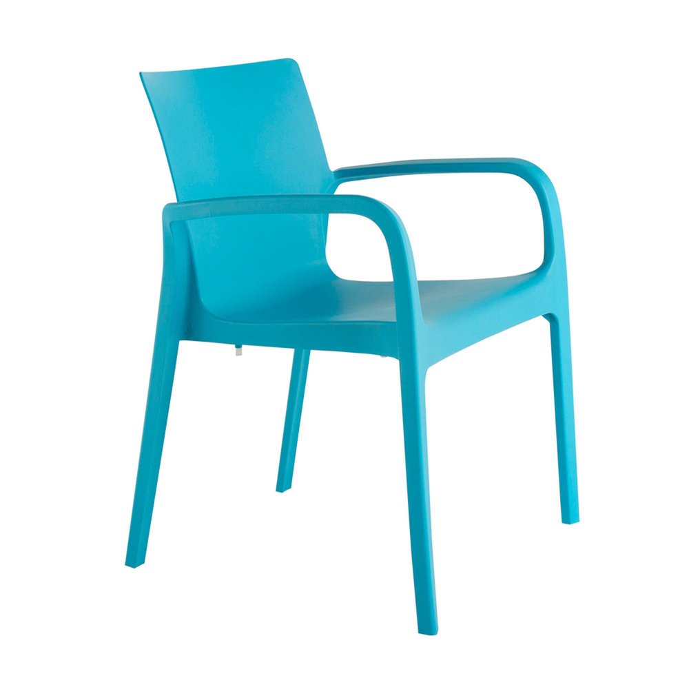 2-Piece Blue Heavy-Duty Plastic Outdoor Patio Stacking Dining Chair Set