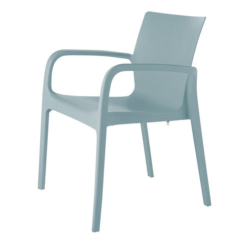 2-Piece Baby Blue Heavy-Duty Plastic Outdoor Patio Stacking Dining Chair Set