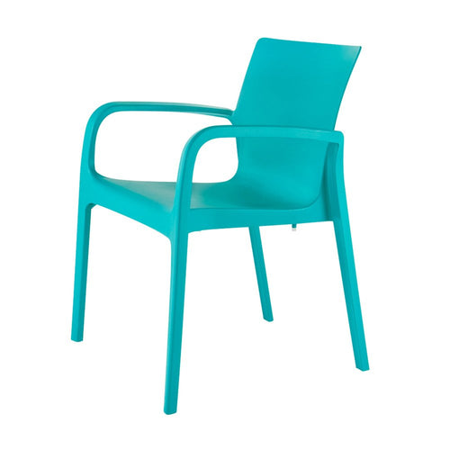 2-Piece Turquoise Heavy-Duty Plastic Outdoor Patio Stacking Dining Chair Set