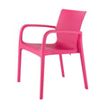2-Piece Fuchsia Heavy-Duty Plastic Outdoor Patio Stacking Dining Chair Set