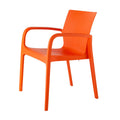 2-Piece Orange Heavy-Duty Plastic Outdoor Patio Stacking Dining Chair Set