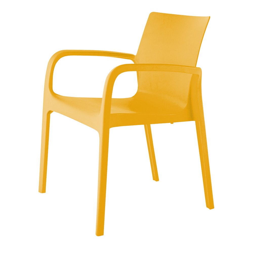 2-Piece Gold Heavy-Duty Plastic Outdoor Patio Stacking Dining Chair Set
