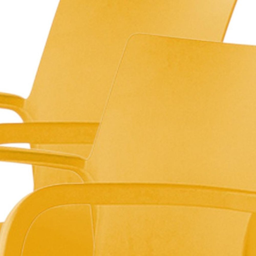 2-Piece Gold Heavy-Duty Plastic Outdoor Patio Stacking Dining Chair Set