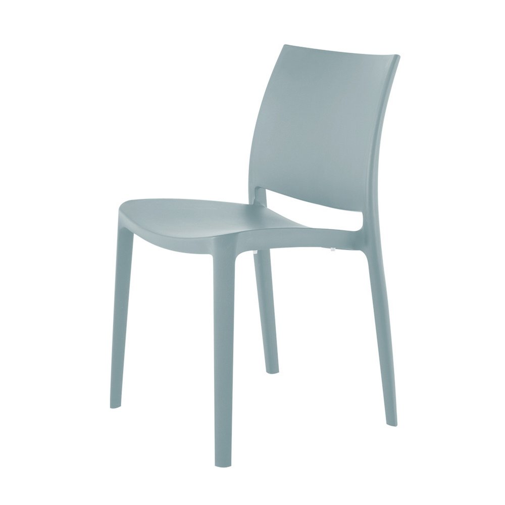 4-Piece Baby Blue Heavy-Duty Plastic Outdoor Patio Stacking Dining Chair Set
