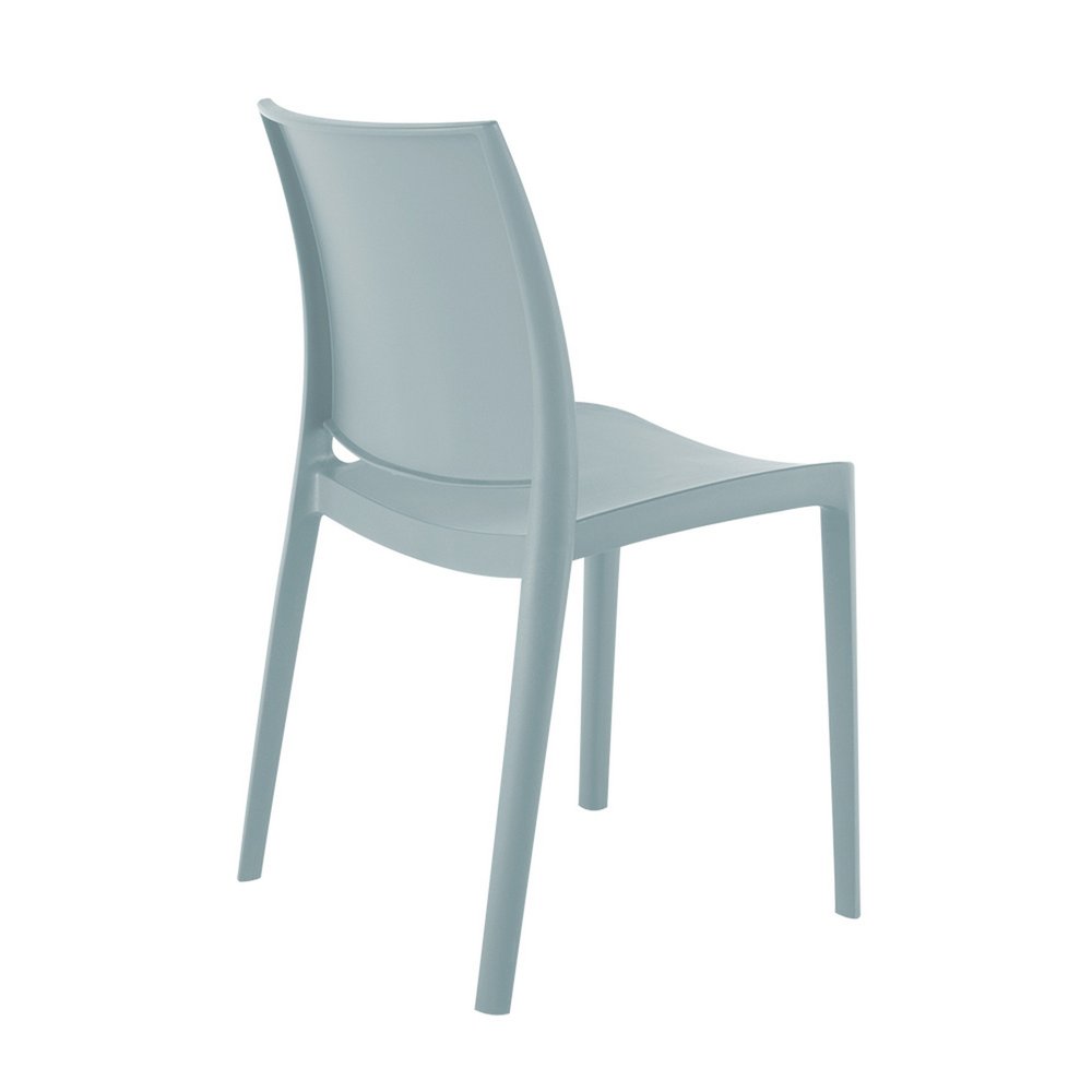 4-Piece Baby Blue Heavy-Duty Plastic Outdoor Patio Stacking Dining Chair Set