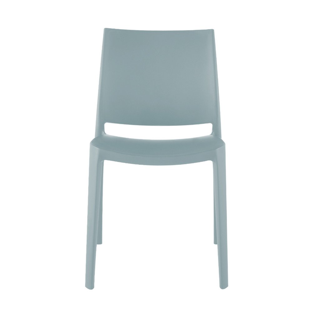 4-Piece Baby Blue Heavy-Duty Plastic Outdoor Patio Stacking Dining Chair Set