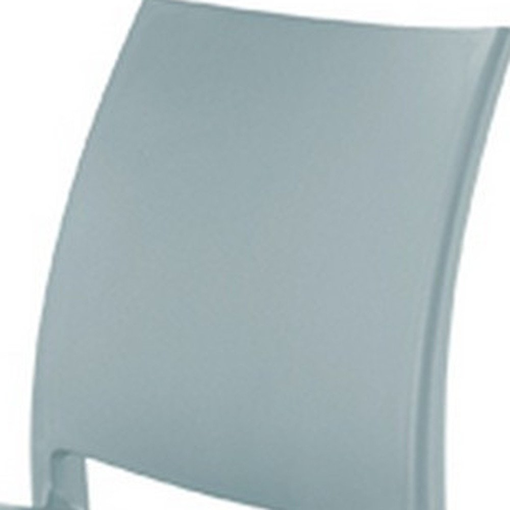 4-Piece Baby Blue Heavy-Duty Plastic Outdoor Patio Stacking Dining Chair Set
