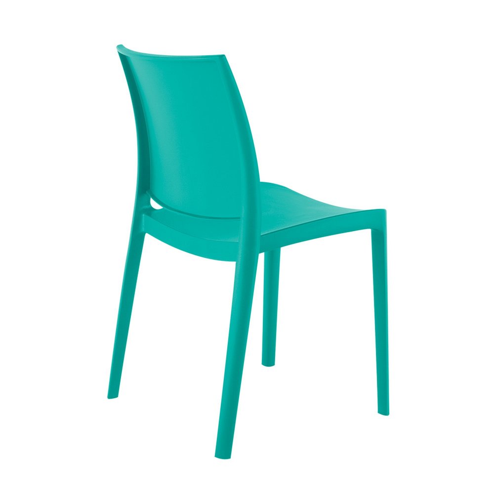 4-Piece Turquoise Heavy-Duty Plastic Outdoor Patio Stacking Dining Chair Set