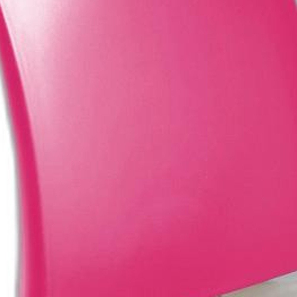 4-Piece Fuchsia Heavy-Duty Plastic Outdoor Patio Stacking Dining Chair Set