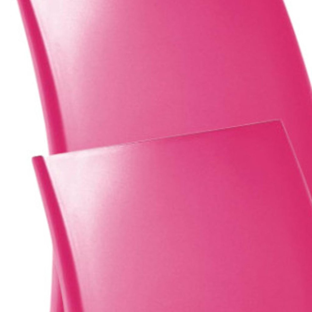 4-Piece Fuchsia Heavy-Duty Plastic Outdoor Patio Stacking Dining Chair Set